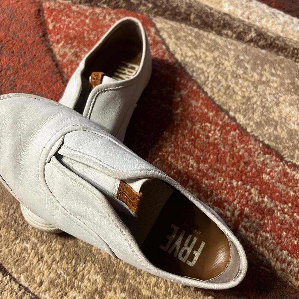 Frye women’s White Leather Slip-Ons - Picture 2 of 4